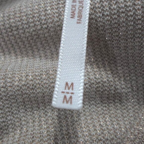 Free People Glam Pink Beige Metallic Turtleneck Top - Picture 5 of 6